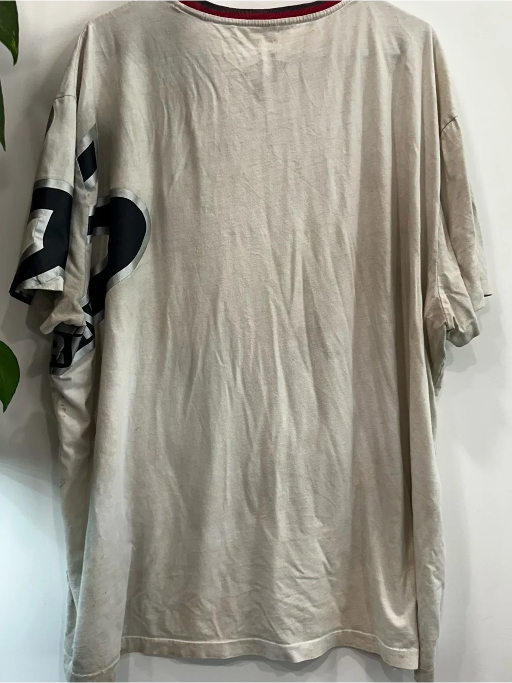 Ralph Lauren Polo Oversized Beige Graphic Tee Retro Style Mens XXL Preppy